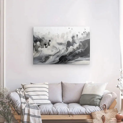 Tableau Abstrait Nuances de Gris Design Noir et Blanc - Univers Noir et Blanc - #tag1# - #tag2# - #tag3#