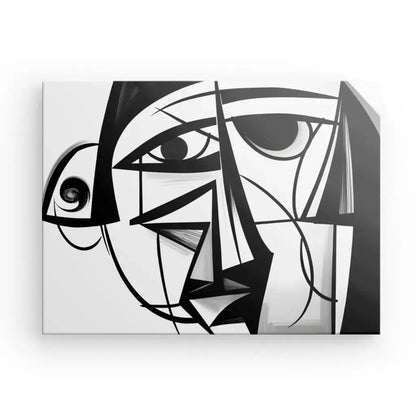Tableau Abstrait Style Picasso Cubisme Moderne Noir et Blanc - Univers Noir et Blanc - #tag1# - #tag2# - #tag3#
