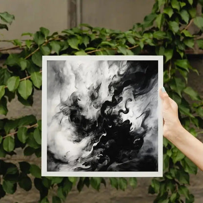 Tableau Abstrait Volutes Fumées Monochromes - Univers Noir et Blanc - #tag1# - #tag2# - #tag3#