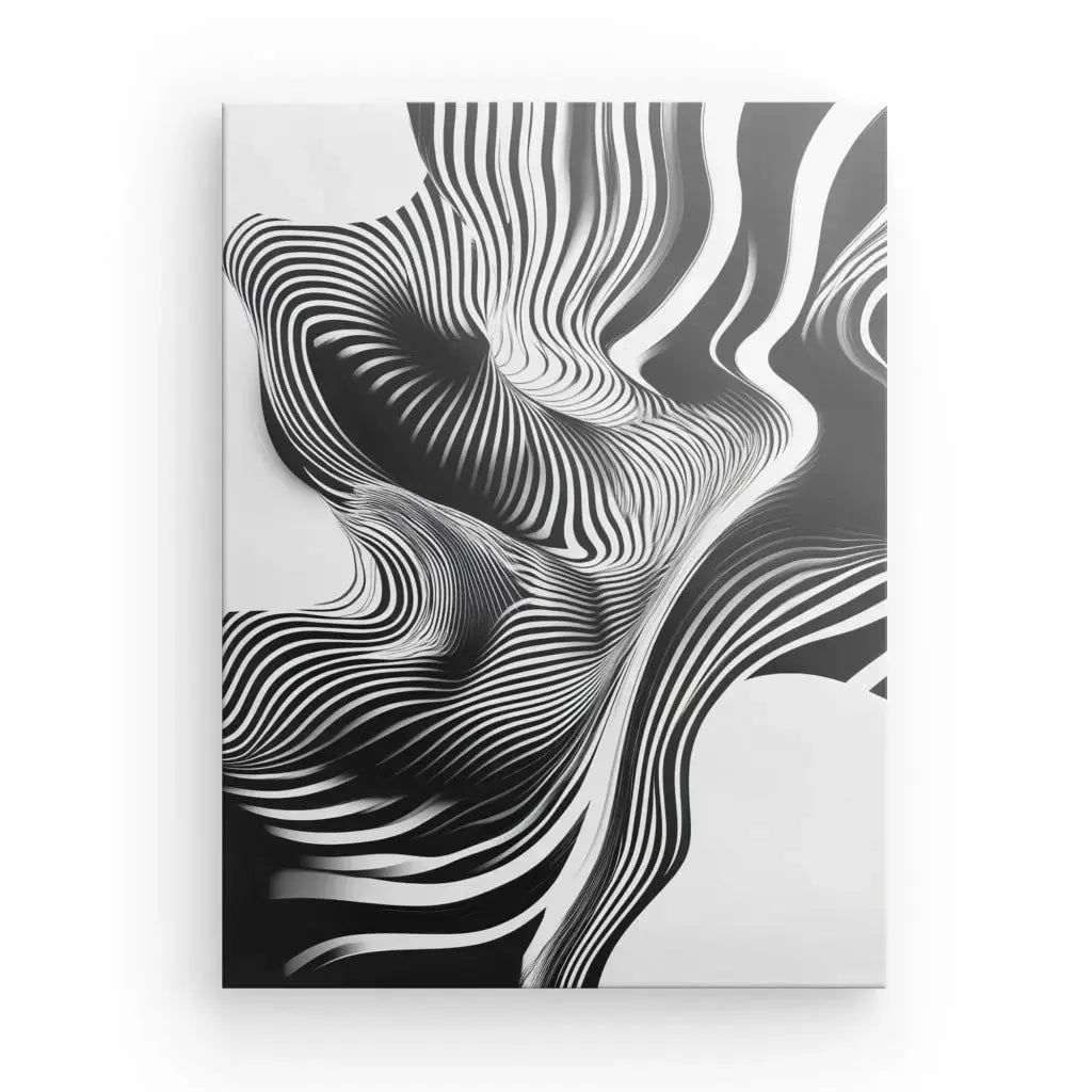 Tableau Abstrait Zébrures Noir et Blanc - Univers Noir et Blanc - #tag1# - #tag2# - #tag3#