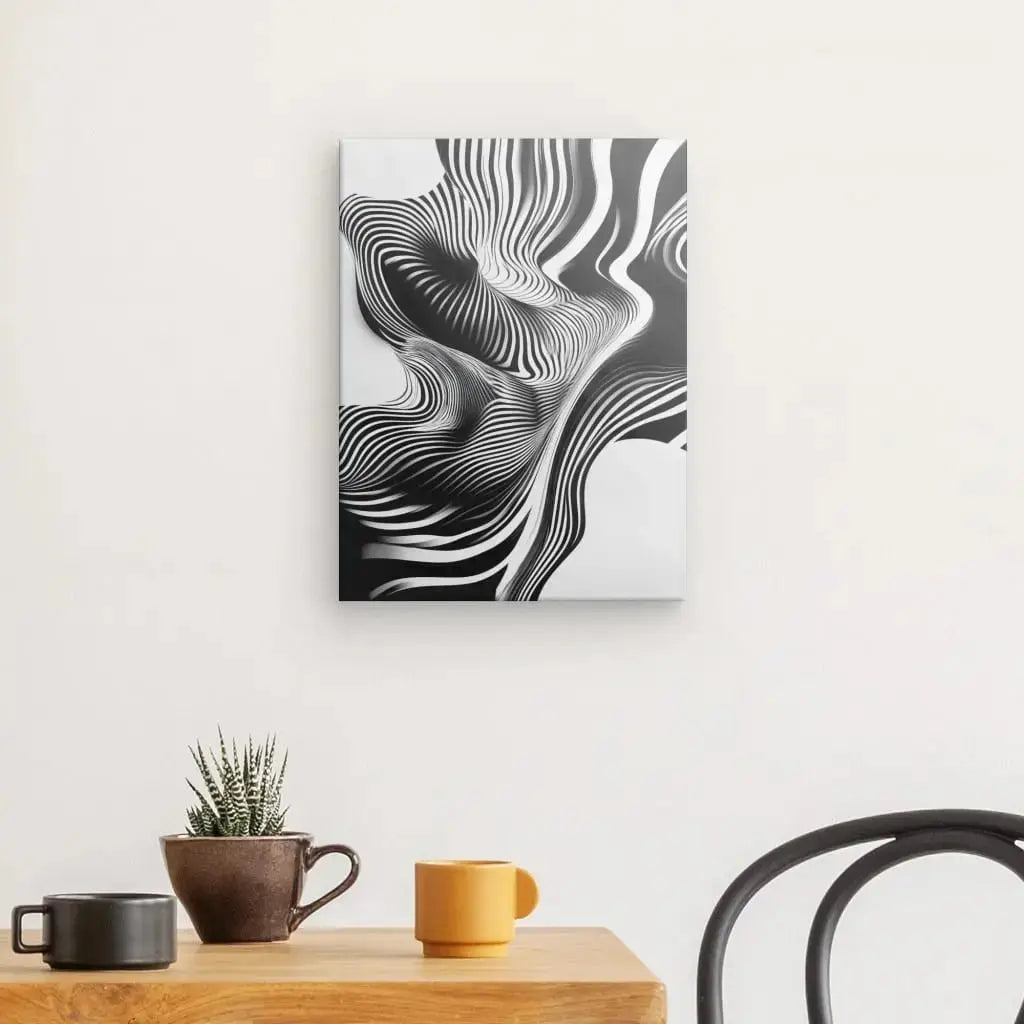 Tableau Abstrait Zébrures Noir et Blanc - Univers Noir et Blanc - #tag1# - #tag2# - #tag3#