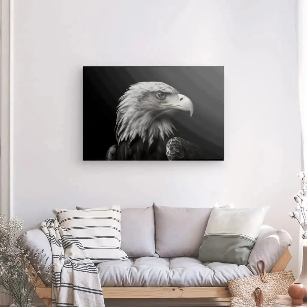 Tableau Aigle Royal Portrait Oiseau Noir et Blanc - Univers Noir et Blanc - #tag1# - #tag2# - #tag3#