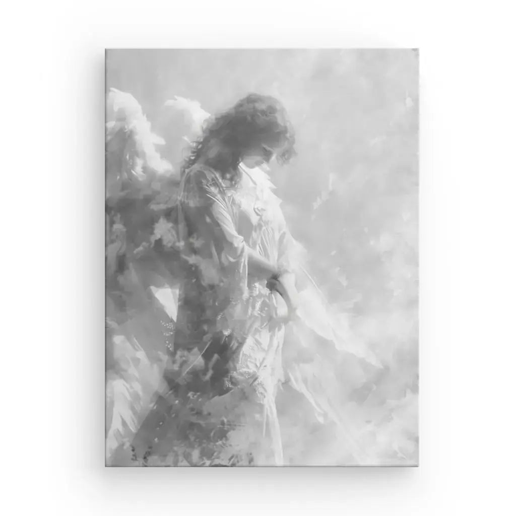 Tableau Ange Peinture Noir et Blanc - Univers Noir et Blanc - #tag1# - #tag2# - #tag3#