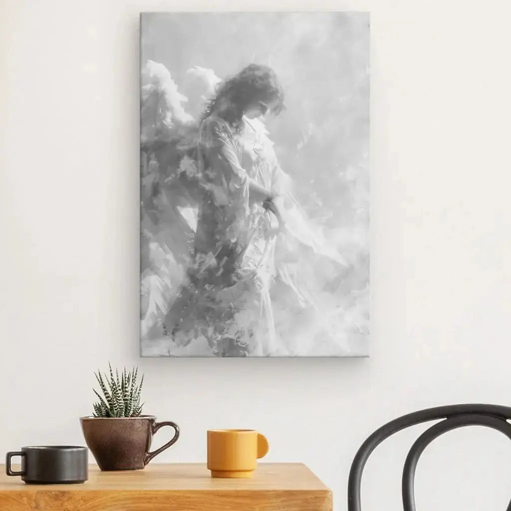 Tableau Ange Peinture Noir et Blanc - Univers Noir et Blanc - #tag1# - #tag2# - #tag3#
