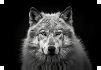 Tableau Animalier Loup Alpes Noir et Blanc - Univers Noir et Blanc - #tag1# - #tag2# - #tag3#