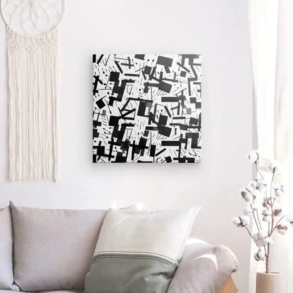 Tableau Art Abstrait Confettis Noir et Blanc - Univers Noir et Blanc - #tag1# - #tag2# - #tag3#