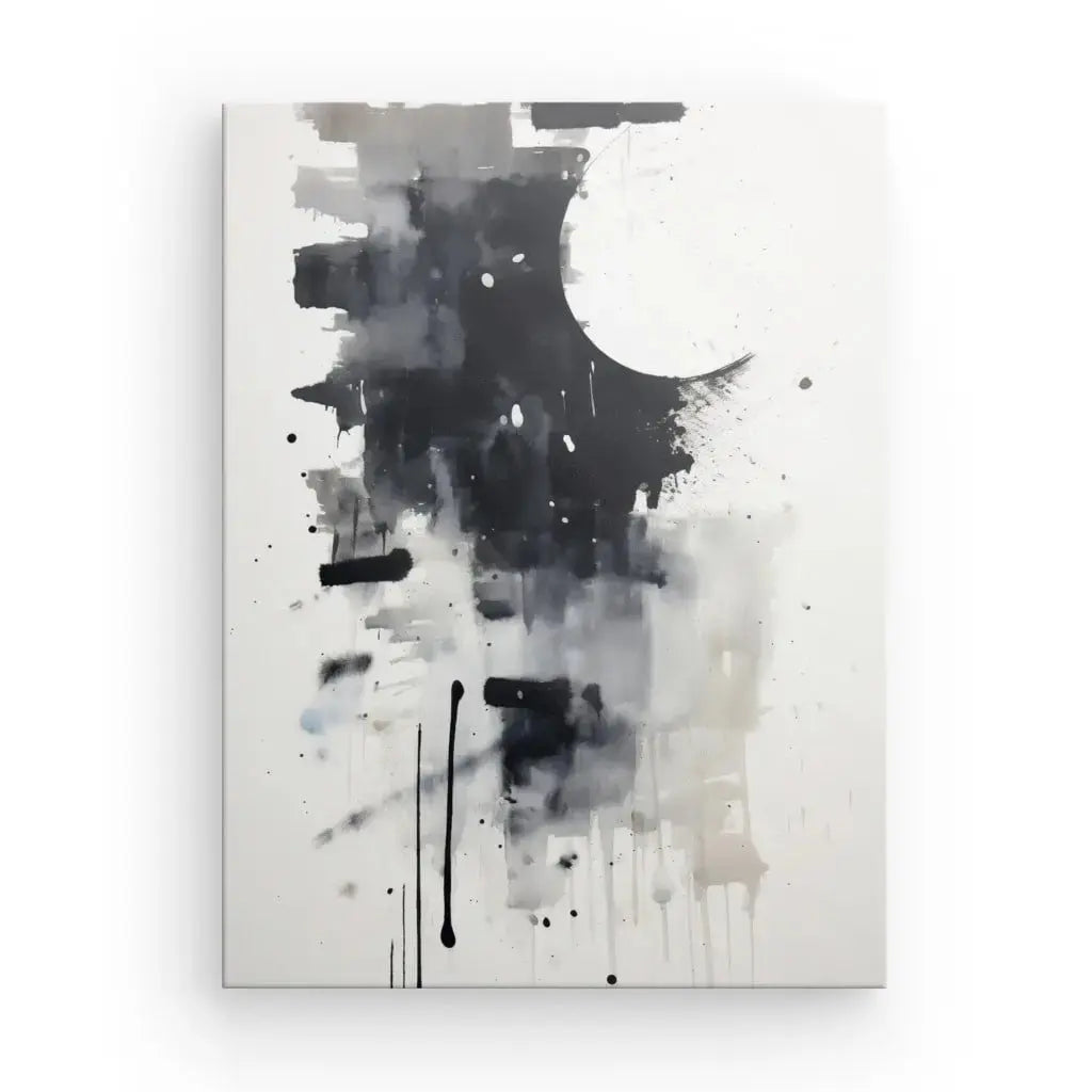 Tableau Art Abstrait Style Minimaliste Monochrome - Univers Noir et Blanc - #tag1# - #tag2# - #tag3#