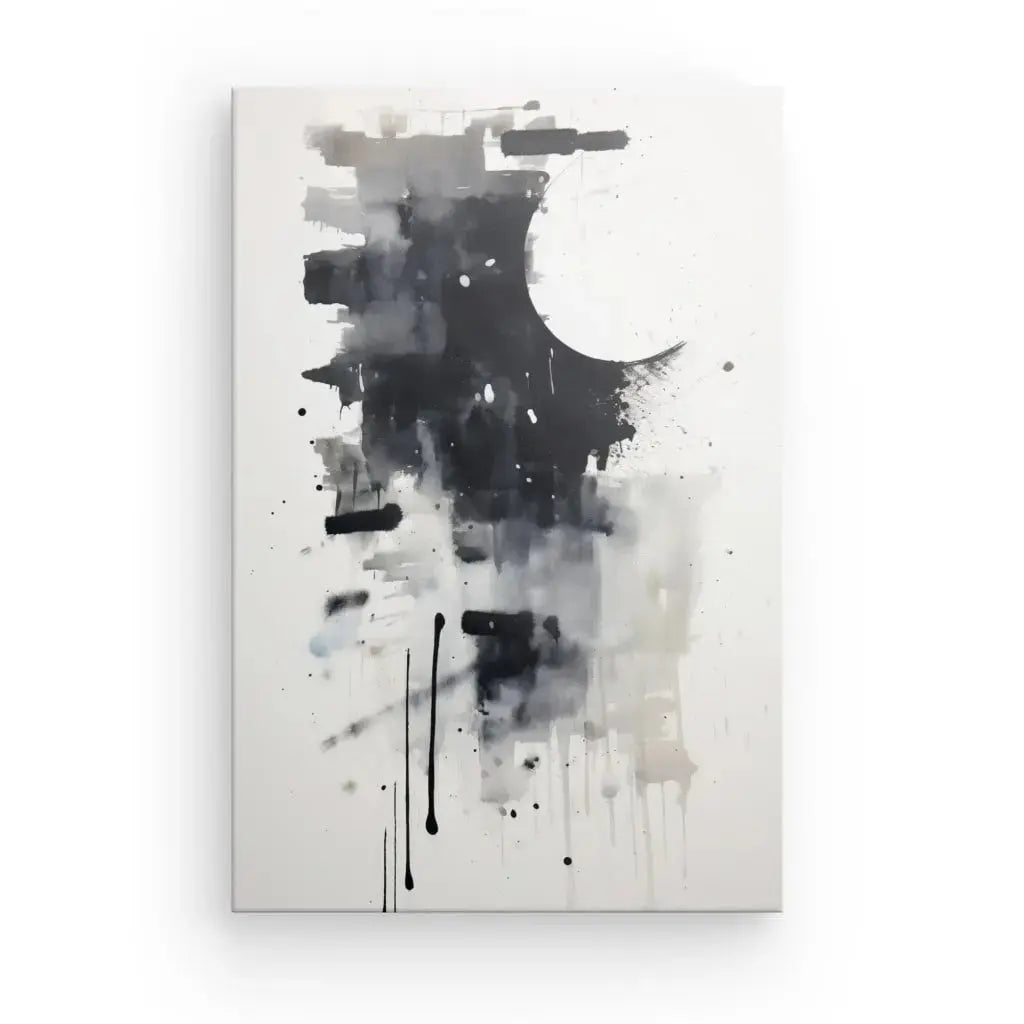 Tableau Art Abstrait Style Minimaliste Monochrome - Univers Noir et Blanc - #tag1# - #tag2# - #tag3#