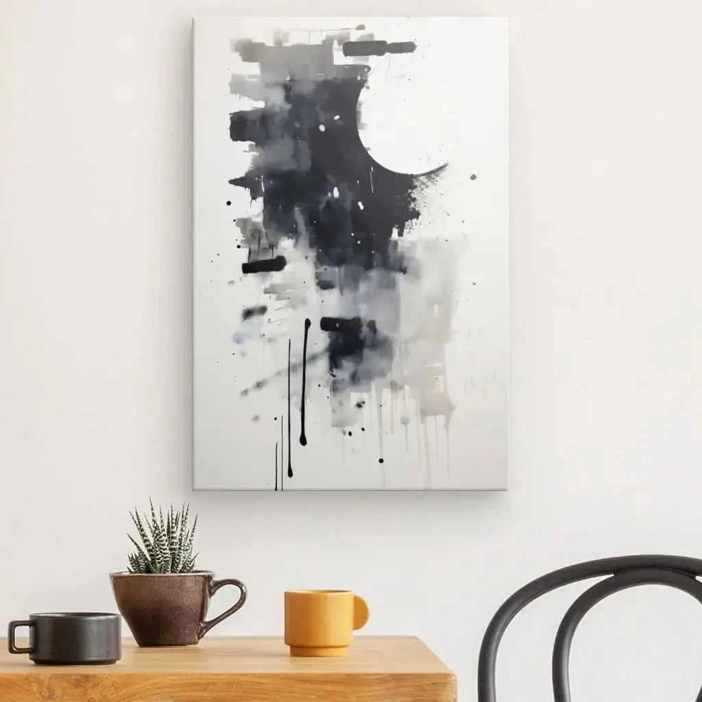 Tableau Art Abstrait Style Minimaliste Monochrome - Univers Noir et Blanc - #tag1# - #tag2# - #tag3#