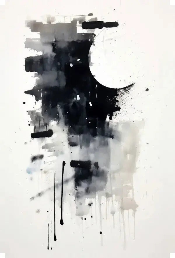 Tableau Art Abstrait Style Minimaliste Monochrome - Univers Noir et Blanc - #tag1# - #tag2# - #tag3#