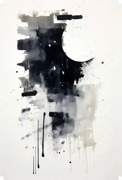 Tableau Art Abstrait Style Minimaliste Monochrome - Univers Noir et Blanc - #tag1# - #tag2# - #tag3#