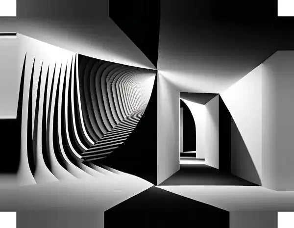 Tableau Art Minimaliste Abstrait Moderne Noir et Blanc - Univers Noir et Blanc - #tag1# - #tag2# - #tag3#