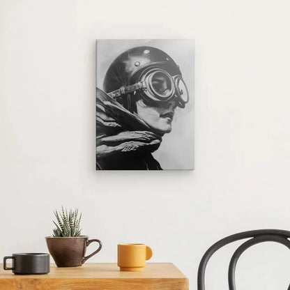 Tableau Aviatrice Portrait Ancien Noir et Blanc - Univers Noir et Blanc - #tag1# - #tag2# - #tag3#