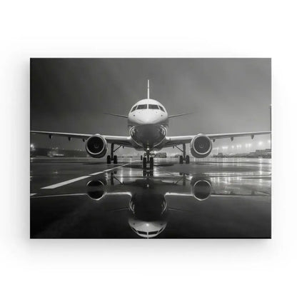 Tableau Avion Jet Photographie Nocturne Noir et Blanc - Univers Noir et Blanc - #tag1# - #tag2# - #tag3#