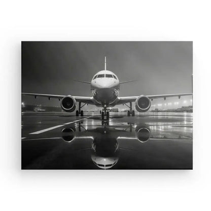Tableau Avion Jet Photographie Nocturne Noir et Blanc - Univers Noir et Blanc - #tag1# - #tag2# - #tag3#