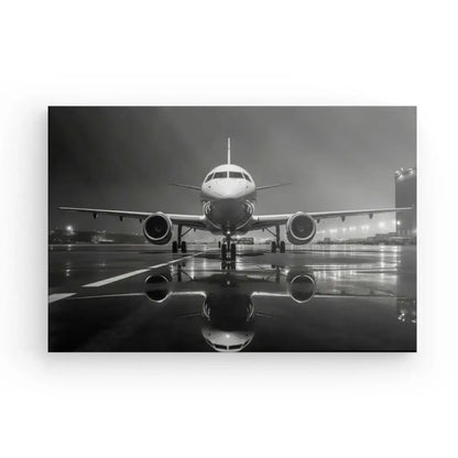Tableau Avion Jet Photographie Nocturne Noir et Blanc - Univers Noir et Blanc - #tag1# - #tag2# - #tag3#