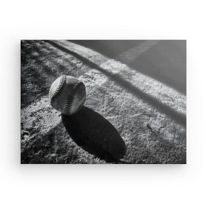 Tableau Balle Baseball Terrain Noir et Blanc - Univers Noir et Blanc - #tag1# - #tag2# - #tag3#