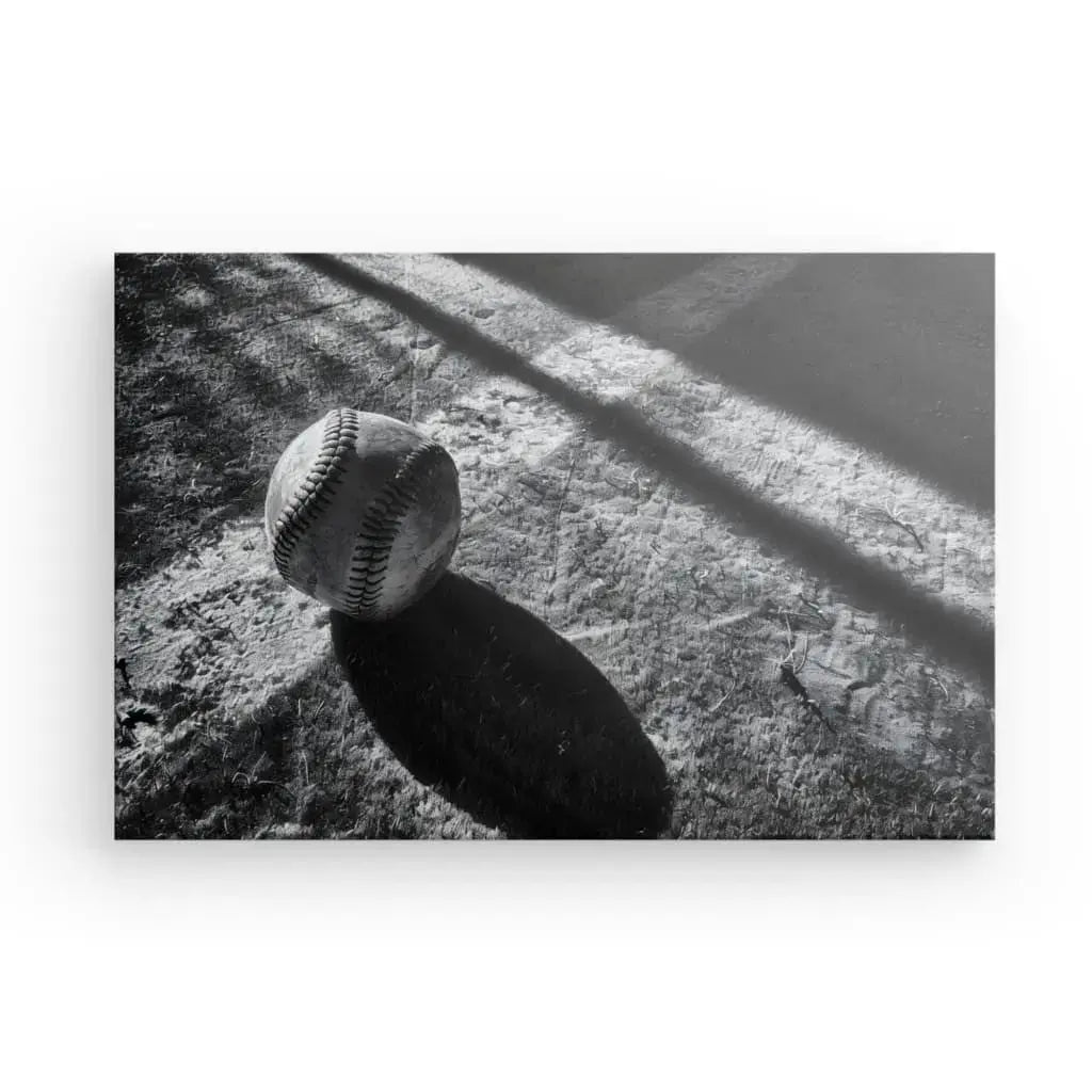 Tableau Balle Baseball Terrain Noir et Blanc - Univers Noir et Blanc - #tag1# - #tag2# - #tag3#