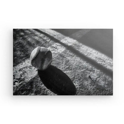 Tableau Balle Baseball Terrain Noir et Blanc - Univers Noir et Blanc - #tag1# - #tag2# - #tag3#