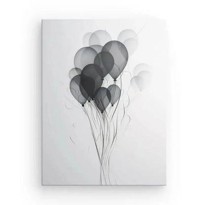 Tableau Ballons Baudruche Abstrait Design Noir et Blanc - Univers Noir et Blanc - #tag1# - #tag2# - #tag3#