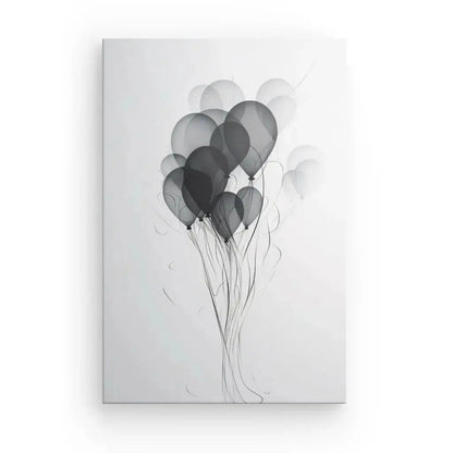 Tableau Ballons Baudruche Abstrait Design Noir et Blanc - Univers Noir et Blanc - #tag1# - #tag2# - #tag3#