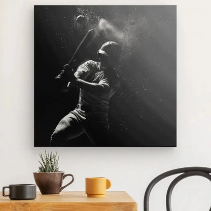 Tableau Baseball Ralenti Noir et Blanc - Univers Noir et Blanc - #tag1# - #tag2# - #tag3#