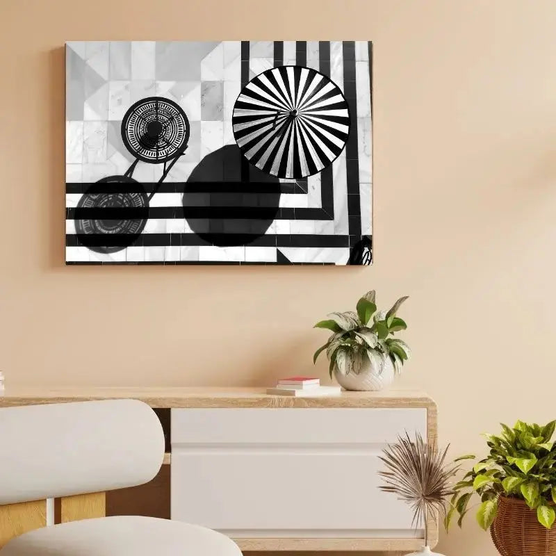 Tableau en noir et blanc d’un bord de piscine en été, scène chic et nostalgique pour décoration murale
