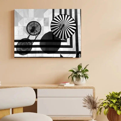 Tableau en noir et blanc d’un bord de piscine en été, scène chic et nostalgique pour décoration murale
