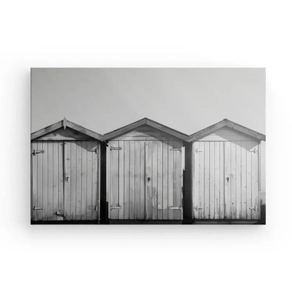 Tableau Cabanons Plage Sable Noir et Blanc - Univers Noir et Blanc - #tag1# - #tag2# - #tag3#