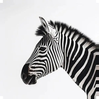 Tableau Carré Profil Zèbre Savane Noir et Blanc - Univers Noir et Blanc - #tag1# - #tag2# - #tag3#