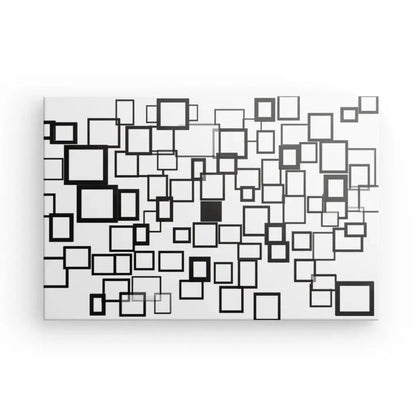 Tableau Carrés Rectangles Formes Art Abstrait Monochrome - Univers Noir et Blanc - #tag1# - #tag2# - #tag3#