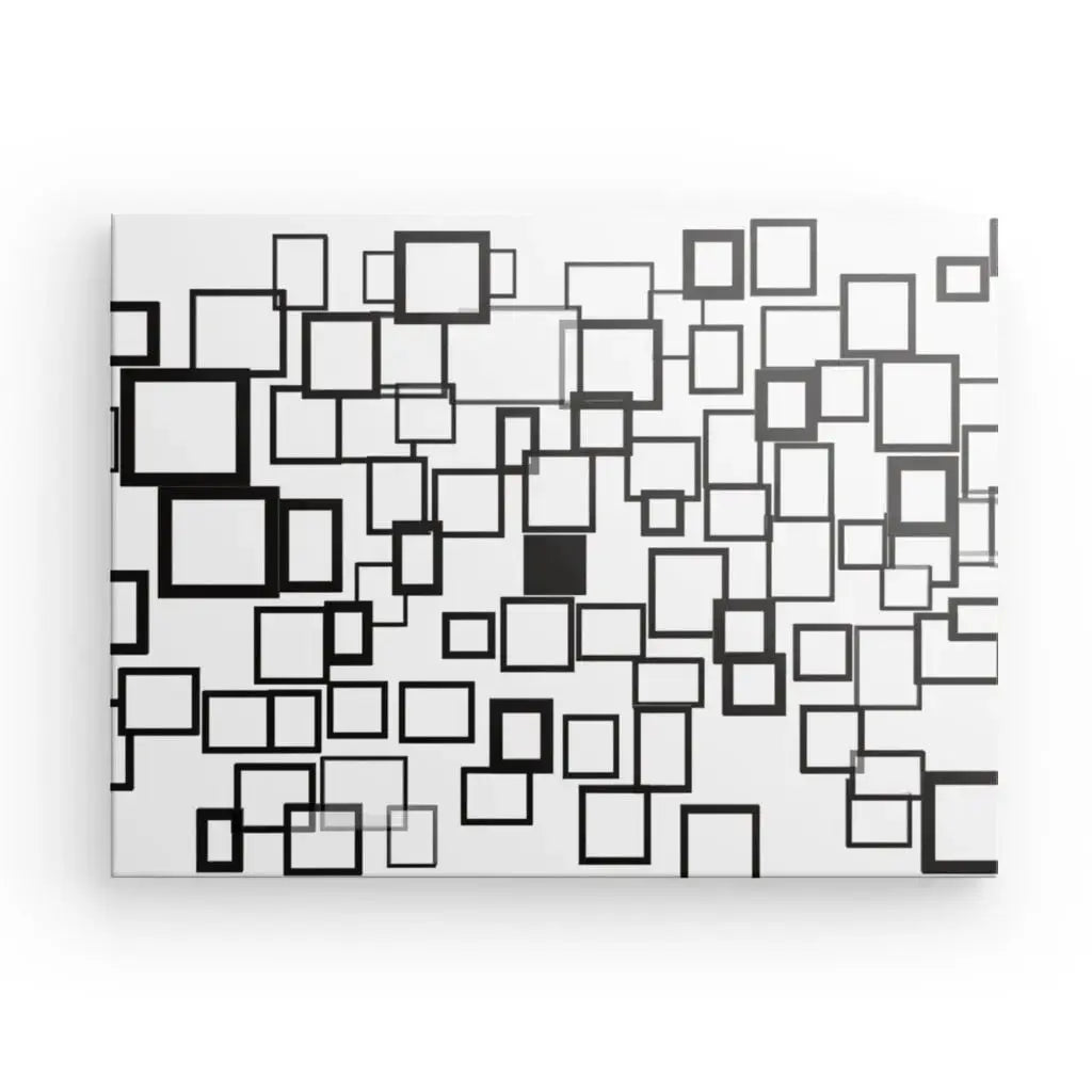 Tableau Carrés Rectangles Formes Art Abstrait Monochrome - Univers Noir et Blanc - #tag1# - #tag2# - #tag3#
