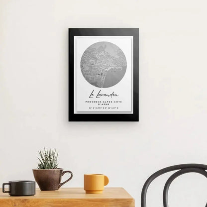 Tableau Carte Ville Le Lavandou Noir et Blanc - Univers Noir et Blanc - #tag1# - #tag2# - #tag3#