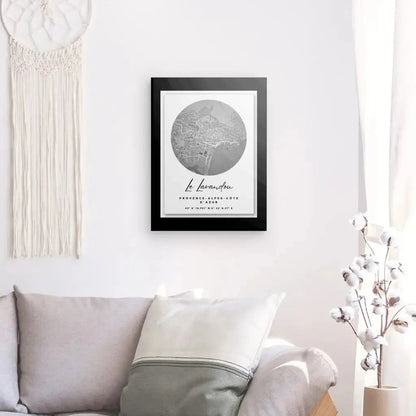 Tableau Carte Ville Le Lavandou Noir et Blanc - Univers Noir et Blanc - #tag1# - #tag2# - #tag3#