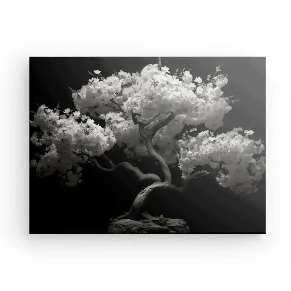 Tableau Cerisier Japonais Arbre Noir et Blanc - Univers Noir et Blanc - #tag1# - #tag2# - #tag3#