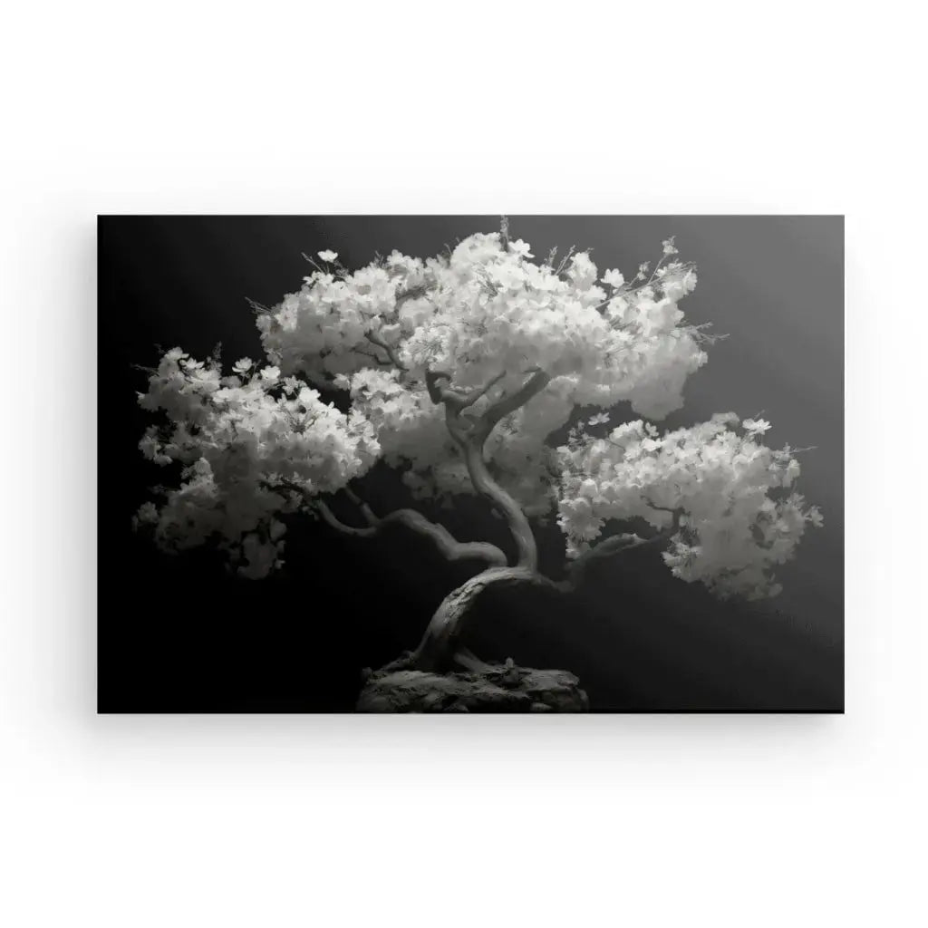 Tableau Cerisier Japonais Arbre Noir et Blanc - Univers Noir et Blanc - #tag1# - #tag2# - #tag3#