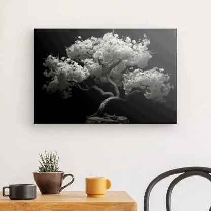 Tableau Cerisier Japonais Arbre Noir et Blanc - Univers Noir et Blanc - #tag1# - #tag2# - #tag3#