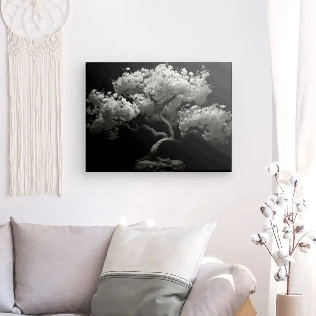 Tableau Cerisier Japonais Arbre Noir et Blanc - Univers Noir et Blanc - #tag1# - #tag2# - #tag3#
