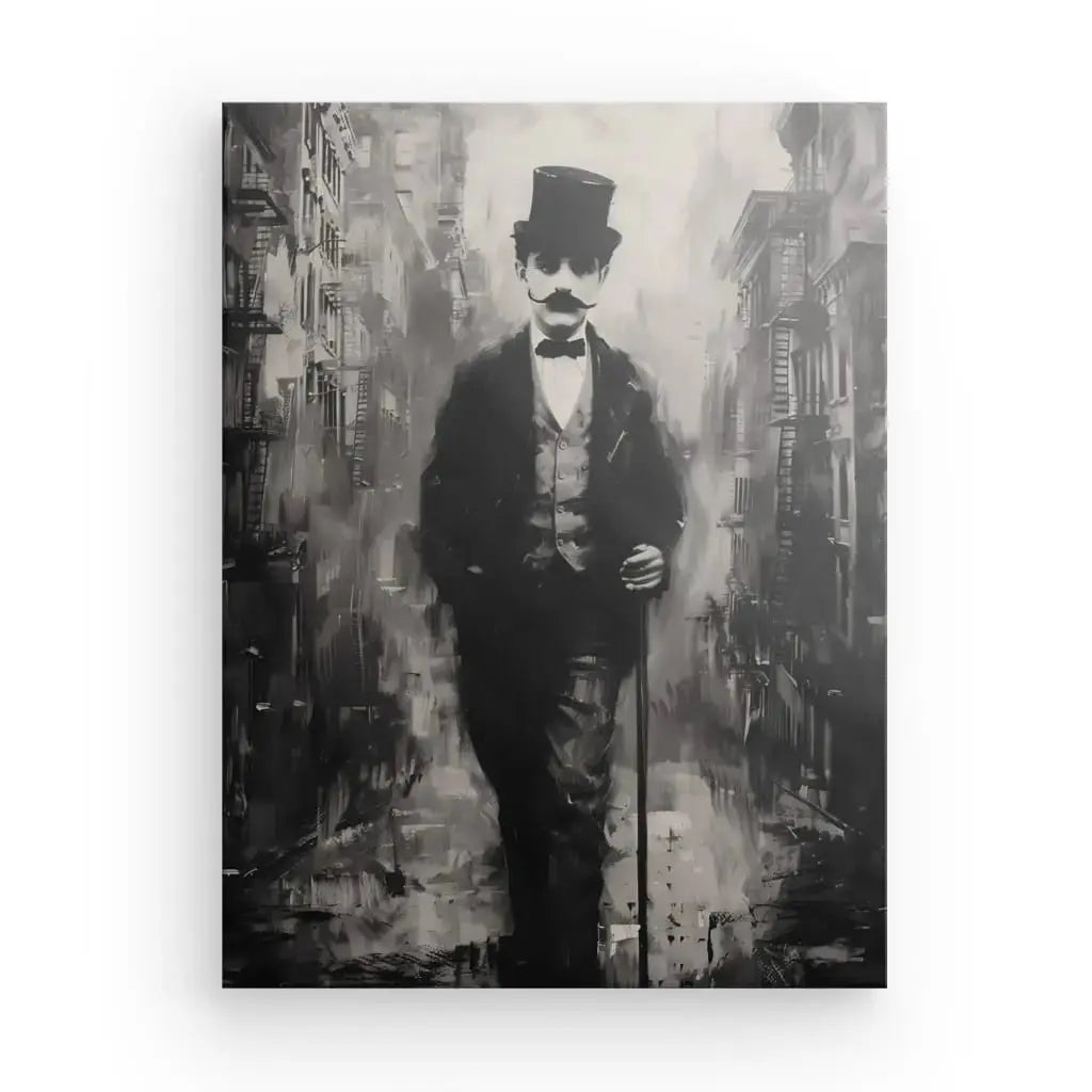 Tableau Charlie Chaplin Noir et Blanc - Univers Noir et Blanc - #tag1# - #tag2# - #tag3#