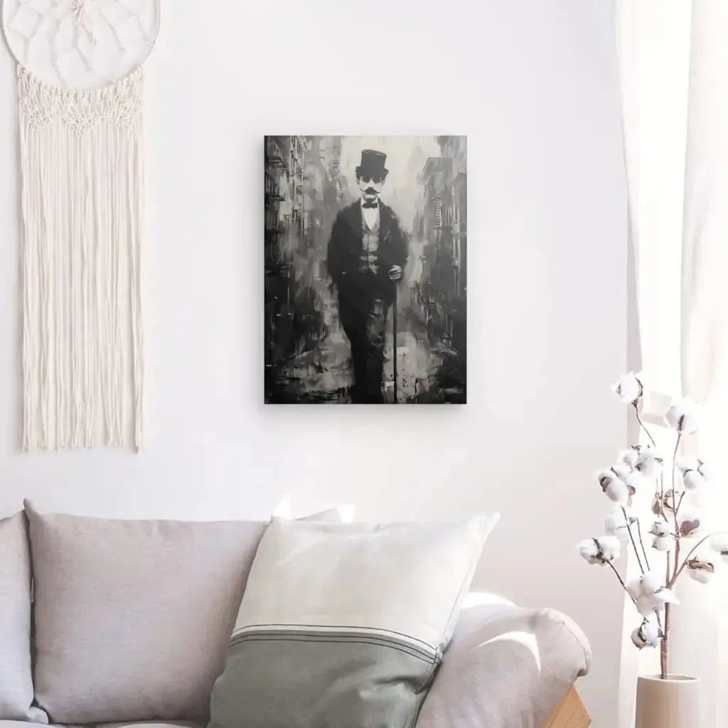 Tableau Charlie Chaplin Noir et Blanc - Univers Noir et Blanc - #tag1# - #tag2# - #tag3#