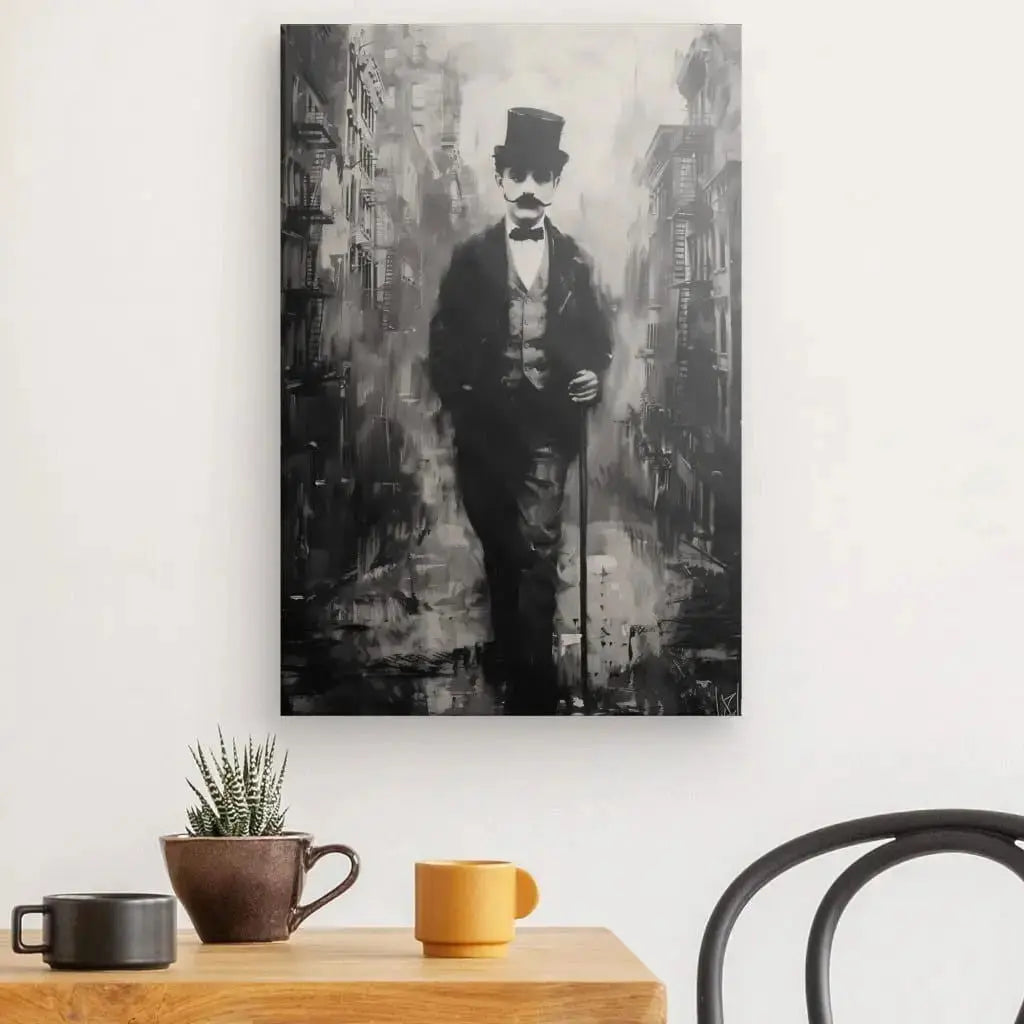 Tableau Charlie Chaplin Noir et Blanc - Univers Noir et Blanc - #tag1# - #tag2# - #tag3#