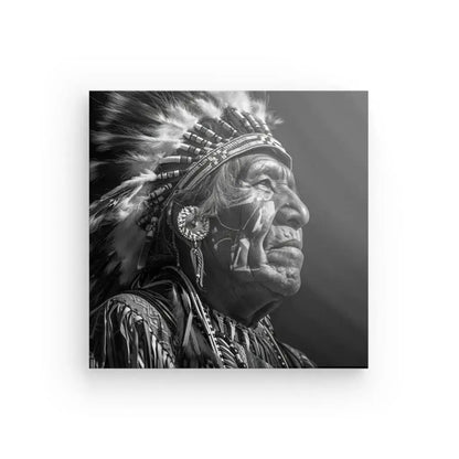 Tableau Chef Indien d'Amérique Noir et Blanc - Univers Noir et Blanc - #tag1# - #tag2# - #tag3#