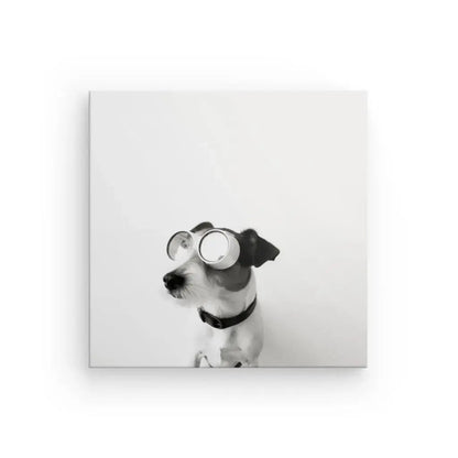 Tableau Chien Drôle Lunettes Aviateur Noir et Blanc - Univers Noir et Blanc - #tag1# - #tag2# - #tag3#