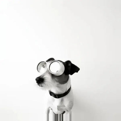 Tableau Chien Drôle Lunettes Aviateur Noir et Blanc - Univers Noir et Blanc - #tag1# - #tag2# - #tag3#