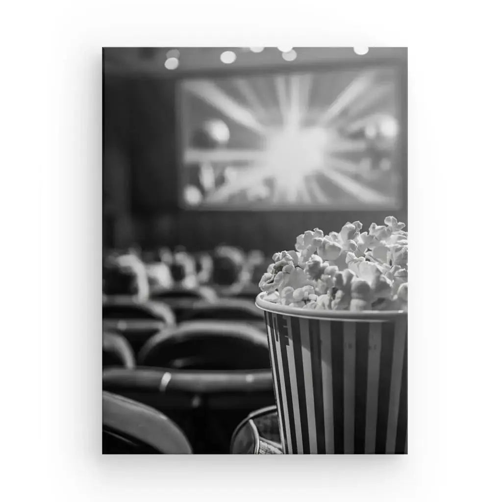 Tableau Cinéma Pop Corn Noir et Blanc - Univers Noir et Blanc - #tag1# - #tag2# - #tag3#