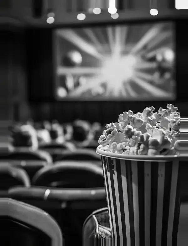 Tableau Cinéma Pop Corn Noir et Blanc - Univers Noir et Blanc - #tag1# - #tag2# - #tag3#