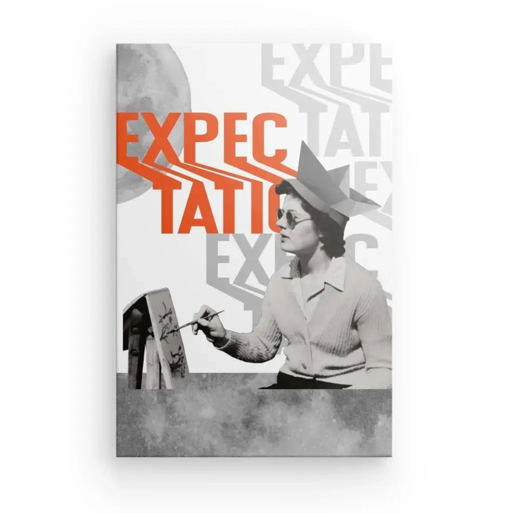 Tableau "Expectation" Noir Blanc Touche Couleur - Univers Noir et Blanc - #tag1# - #tag2# - #tag3#