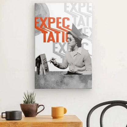 Tableau "Expectation" Noir Blanc Touche Couleur - Univers Noir et Blanc - #tag1# - #tag2# - #tag3#