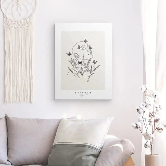 Tableau "Freedom" Beige Noir et Blanc - Univers Noir et Blanc - #tag1# - #tag2# - #tag3#