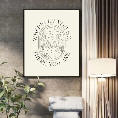 Tableau "Wherever you go there you are" Beige Noir - Univers Noir et Blanc - #tag1# - #tag2# - #tag3#
